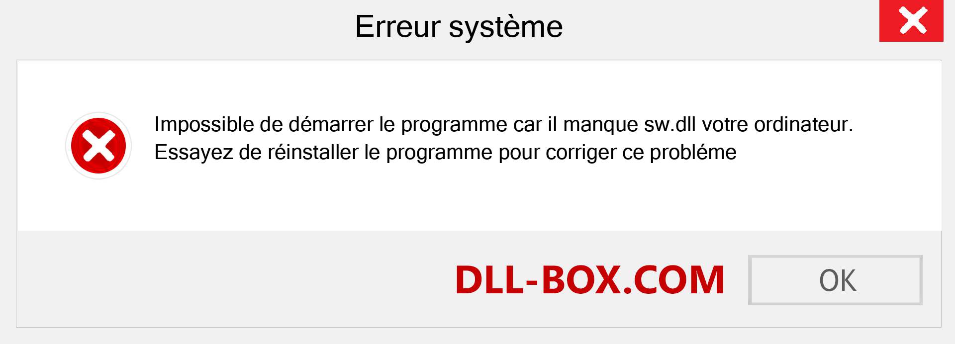 Le fichier sw.dll est manquant ?. Télécharger pour Windows 7, 8, 10 - Correction de l'erreur manquante sw dll sur Windows, photos, images